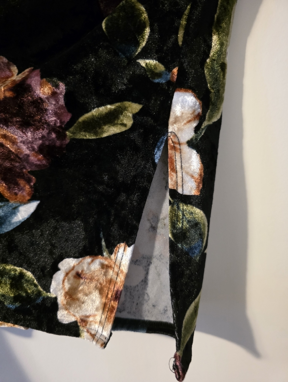 Crushed Velvet Floral Duster Kimono Gothic Chic Boho Festival Womens M Persaya - Picture 2 of 4